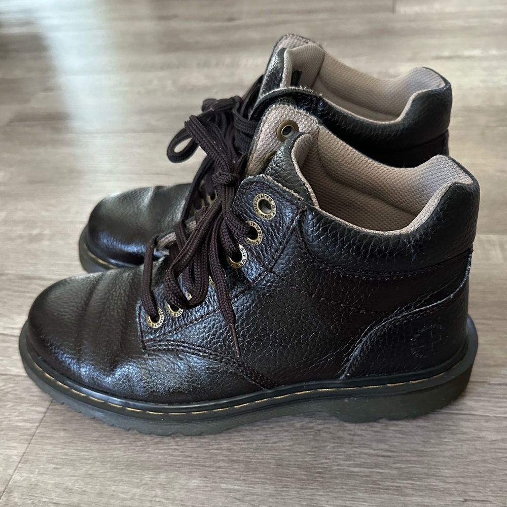 Dr. Martens Harrisfield Leather Boots Dark Brown Men’s Size 8 - Picture 4 of 10
